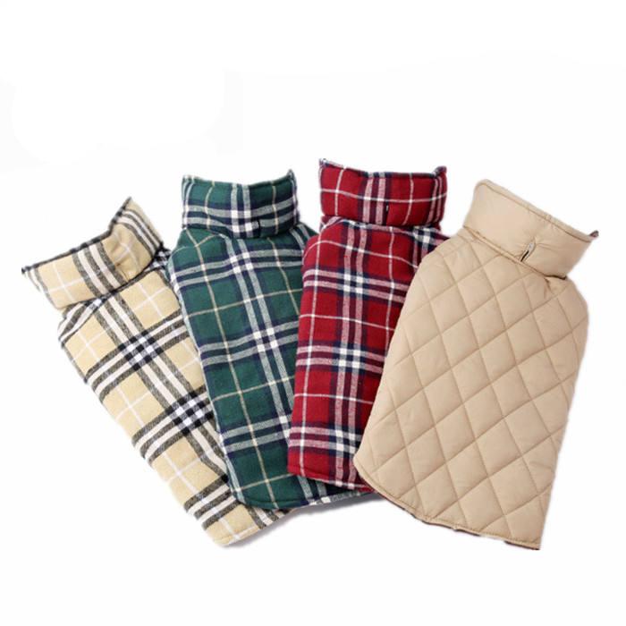 Wholesale Big Waterproof Warm Reversible Flecce Jacket Dog Clothes Dog Coat