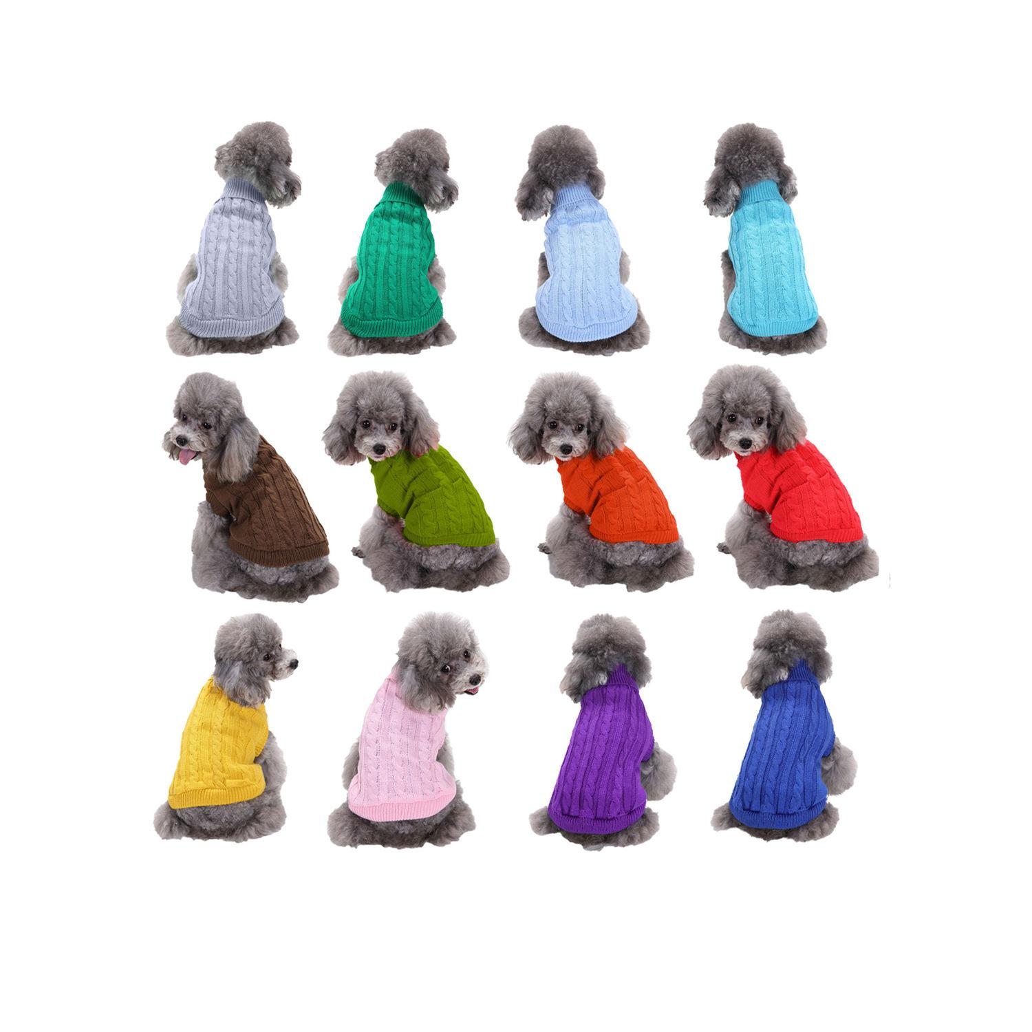 Pure Color Pet Dog Sweater Winter Pure Color Vest Soft Warm Pet Dog Clothes