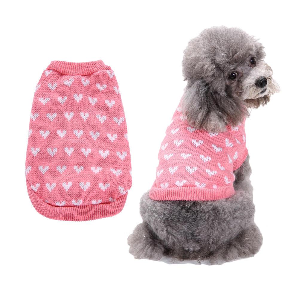 Wholesale Oem Pet Dog Cute Sweater Clothes Thickened Warm Red Lovely Sweater Apparel Dog Pet Warm Sweater Apparel