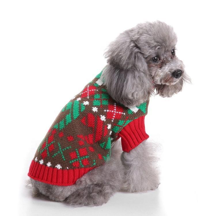 Hot Sale Fashion Comfortable Christmas Turtleneck Knitted Pet Sweater Dog Clothes