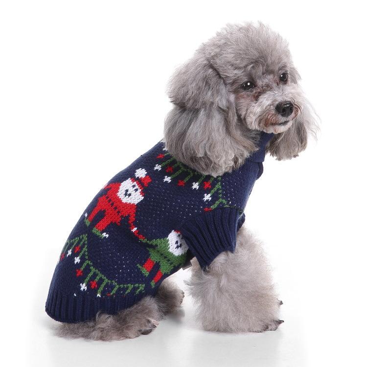 Hot Sale Fashion Comfortable Christmas Turtleneck Knitted Pet Sweater Dog Clothes