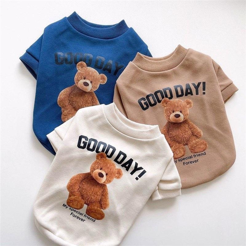 New Design Hot Selling Pet Dog Cat Teddy Bear Cute Clothes Pet Parent-child Suit Supplies Autumn And Winter Warm Clothing