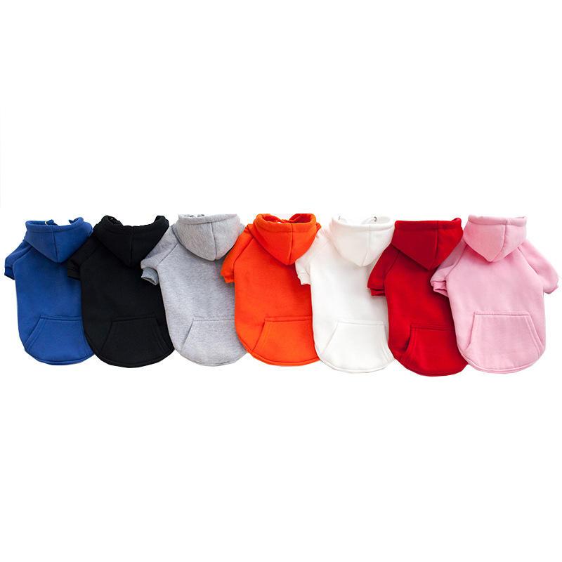 Pet Apparel Custom Multicolor Fashion Classic Warm Blank Cotton Polyester Fleece Dog Hoodie