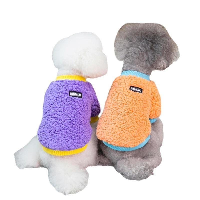 Candy Flannel Pet Dog Clothes Autumn Winter Clothes For Teddy Small Dog Pet