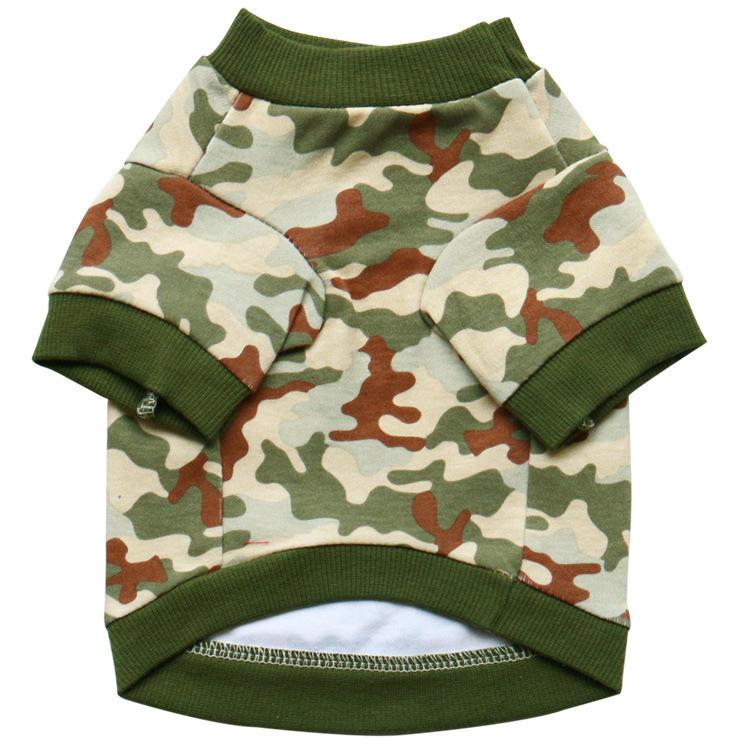 New Comfortable Cotton T-shirt Camouflage Print Summer Wholesale Pet Dog Small Round Neck T-shirt