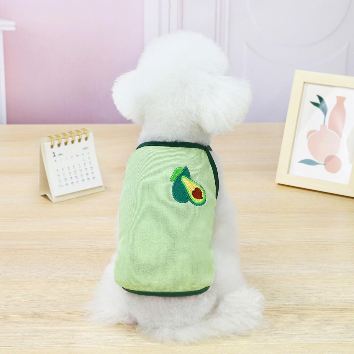 Summer Thin Fruit Embroidery Sling Discount Pet Clothes Teddy Dog Vest