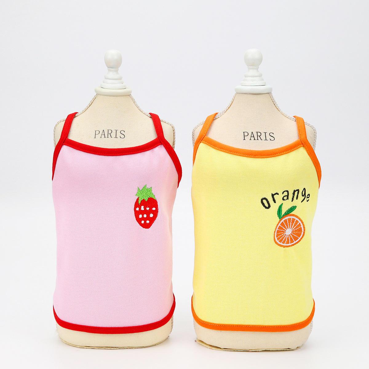 Summer Thin Fruit Embroidery Sling Discount Pet Clothes Teddy Dog Vest