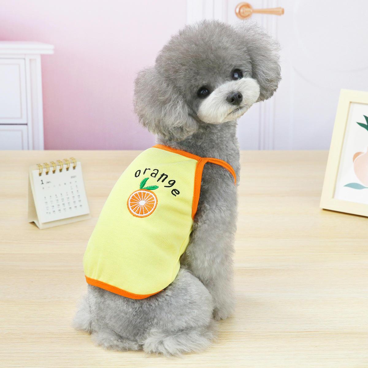 Summer Thin Fruit Embroidery Sling Discount Pet Clothes Teddy Dog Vest