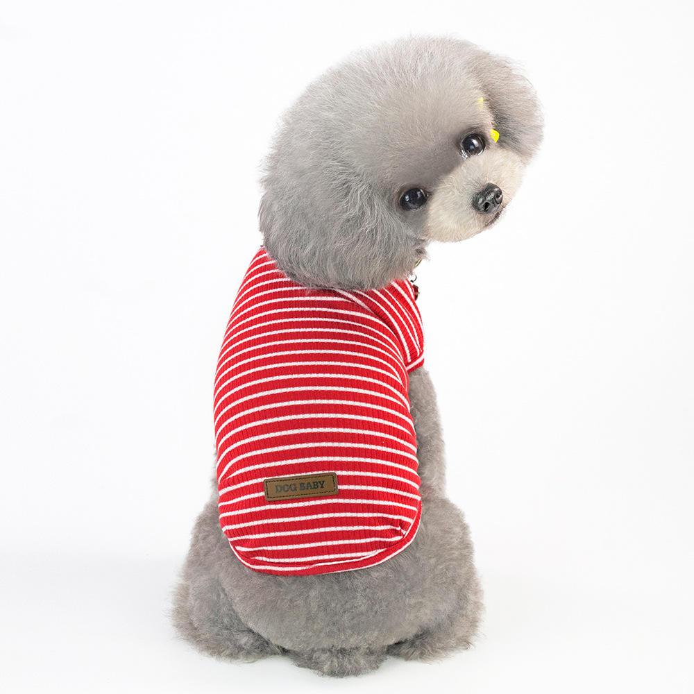 Wholesale 5 Colors Striped Breathable Soft Dog Clothes Vest Summer