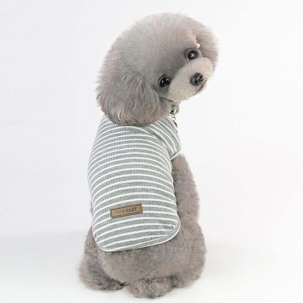 Wholesale 5 Colors Striped Breathable Soft Dog Clothes Vest Summer