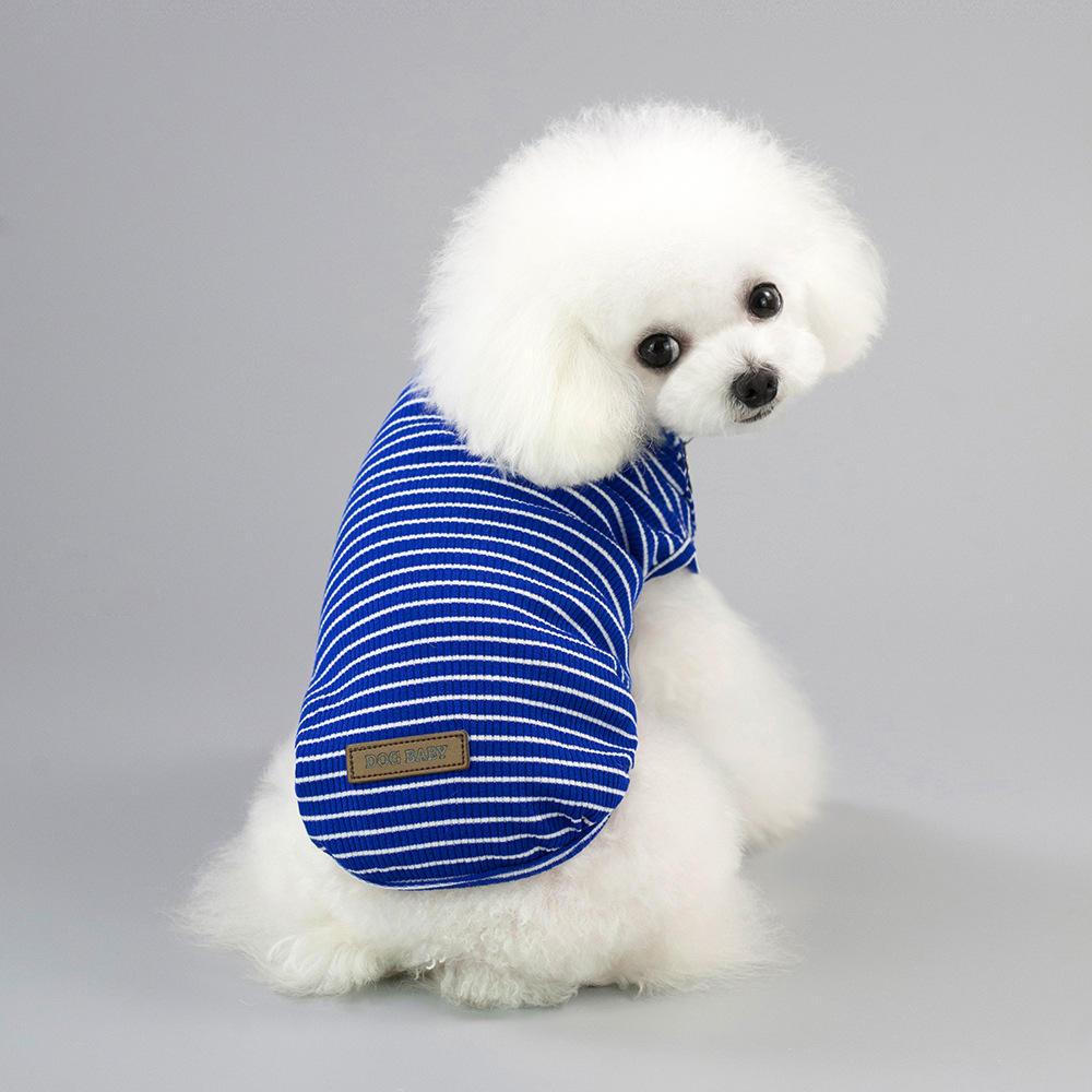 Wholesale 5 Colors Striped Breathable Soft Dog Clothes Vest Summer