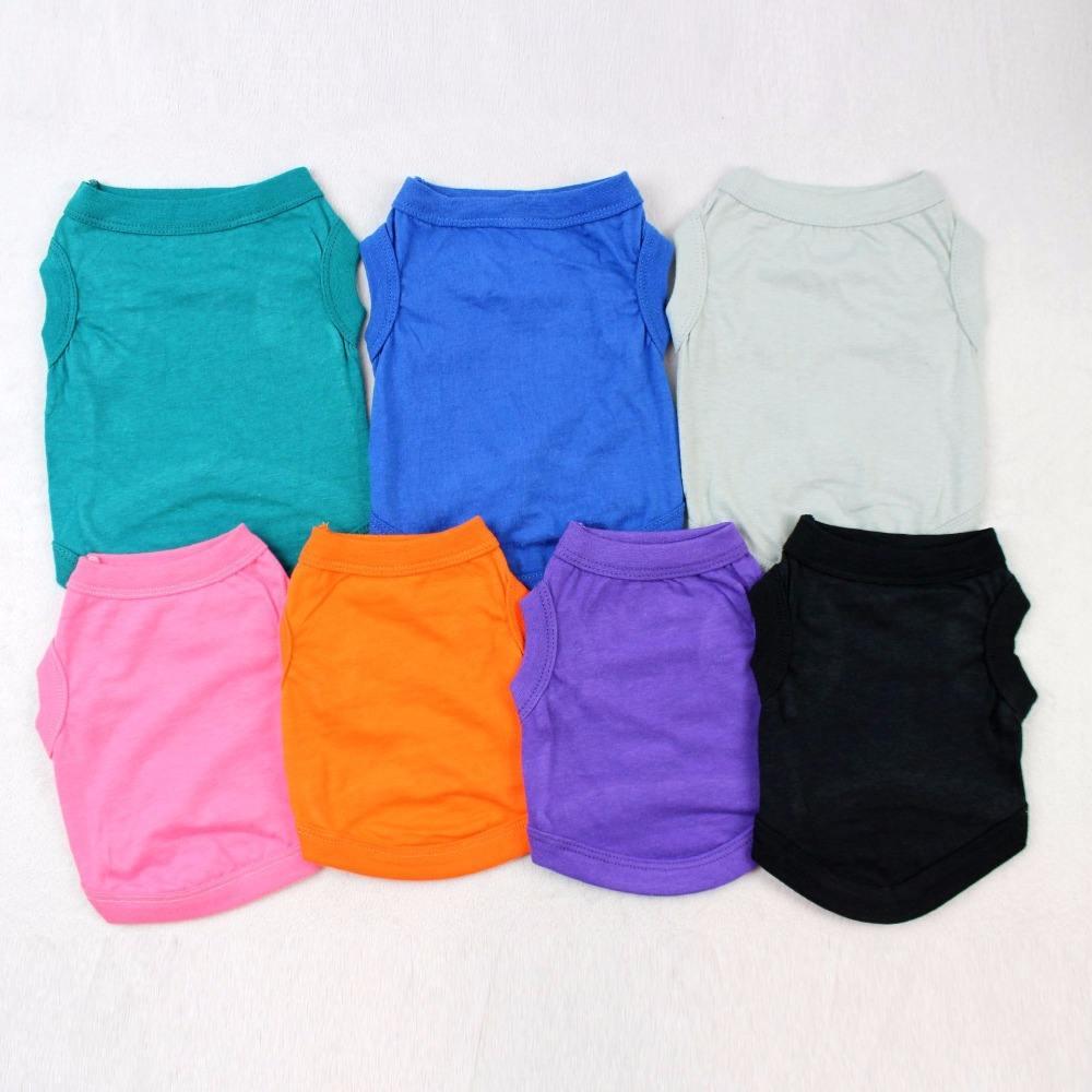 Ropa Para Mascotas Wholesale Summer Cheap Cotton Plain Color Pet Clothes Blank Dog T Shirt