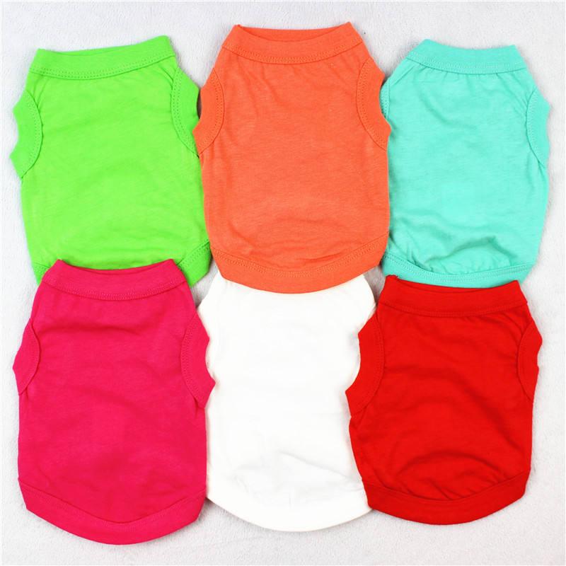 Ropa Para Mascotas Wholesale Summer Cheap Cotton Plain Color Pet Clothes Blank Dog T Shirt