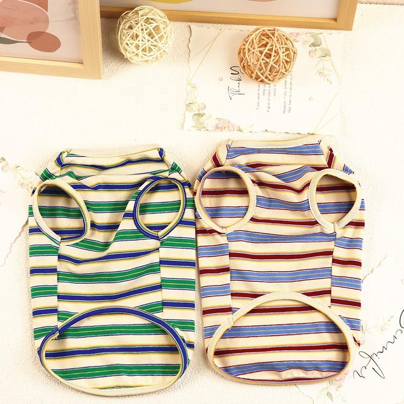 Custom Soft Cotton Stripes Organic Cotton Summer Dog Tshirt Pet Clothes