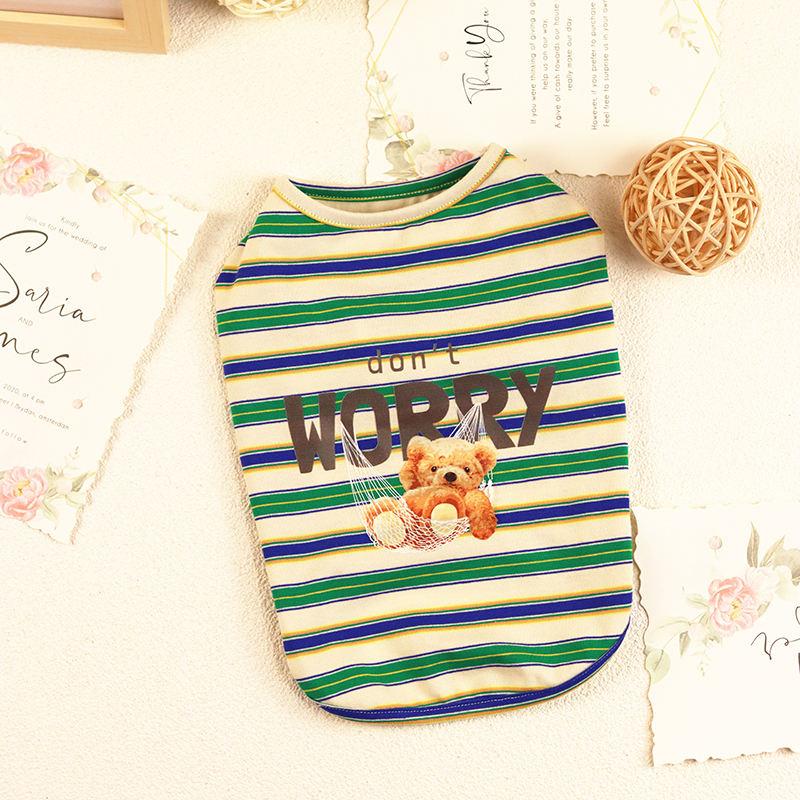 Custom Soft Cotton Stripes Organic Cotton Summer Dog Tshirt Pet Clothes