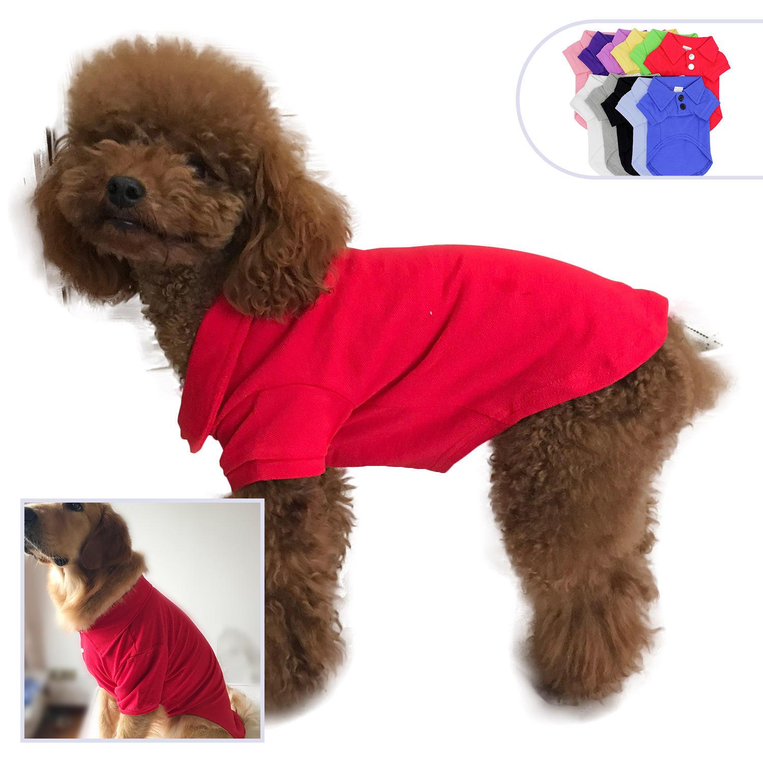 New Arrival All Season Double Sided Pique Cotton 11 Colors Comfortable Plain Blank Dog Polo Shirt