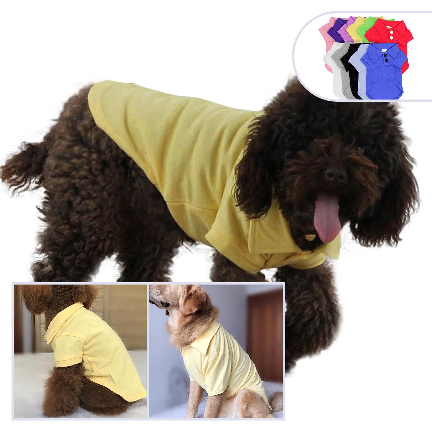 New Arrival All Season Double Sided Pique Cotton 11 Colors Comfortable Plain Blank Dog Polo Shirt