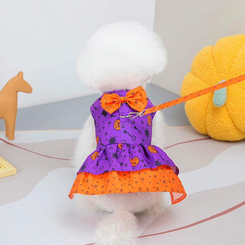 Custom Summer Cute Comfortable Cotton Designer Dog Harness Dress Wholesale Dog Clothes