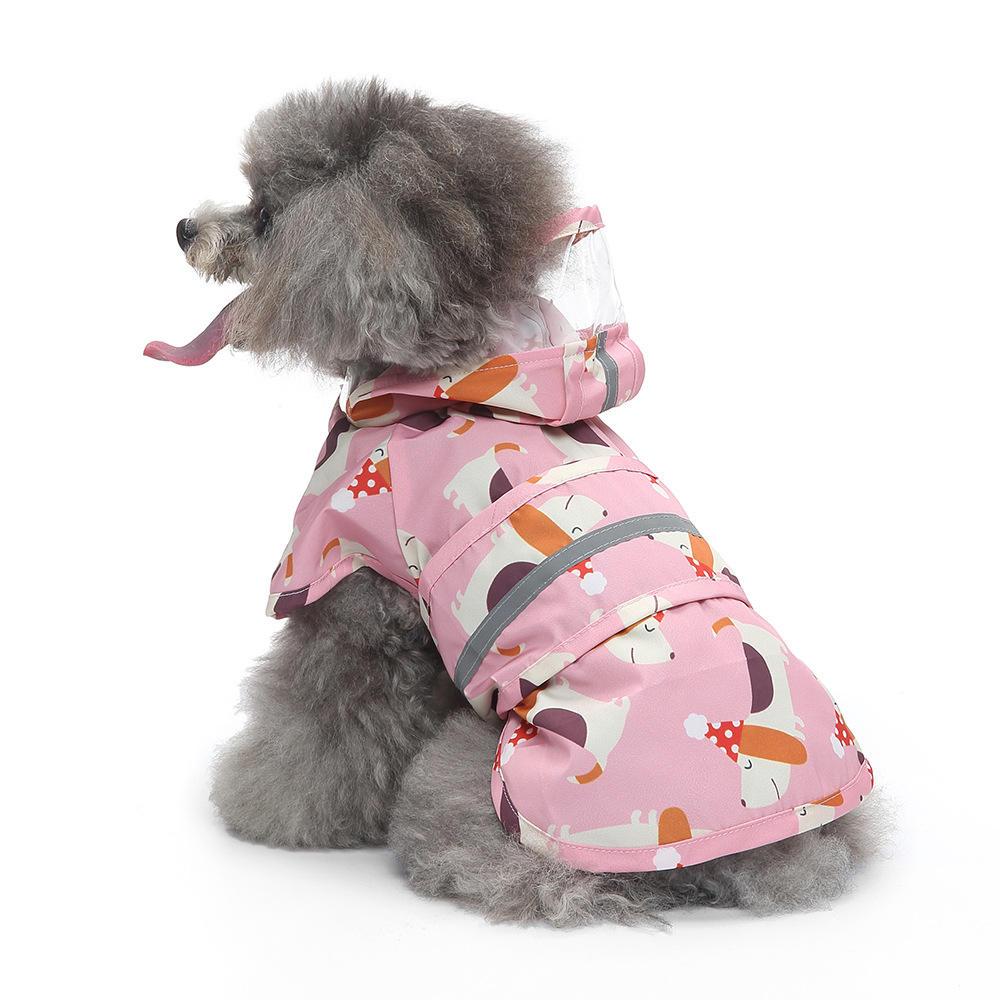 Custom Breathable Reflective Designer Pet Raincoat For Dogs Waterproof