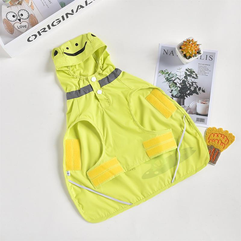 Pet Dog Two-legged Autumn And Winter Dog Clothes Puppy Poncho Hooded Teddy Snow Frog Shape Raincoat