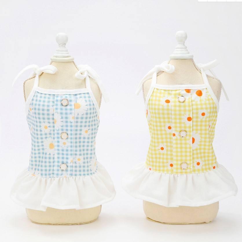 Wholesale Cute Daisy Pet Clothes Designers Dog Summer Dresses