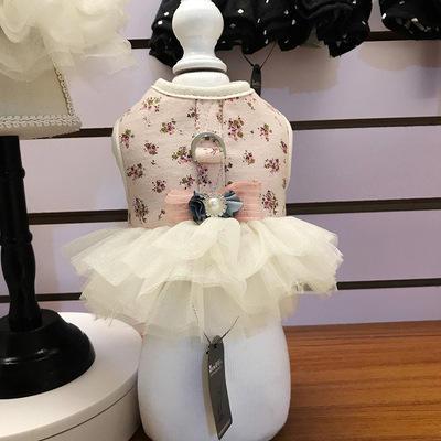 Princess Short Skirt Chest Strap Vest-style Teddy Small Dog Leash Girl Design Spring Luxury Dog Clothes