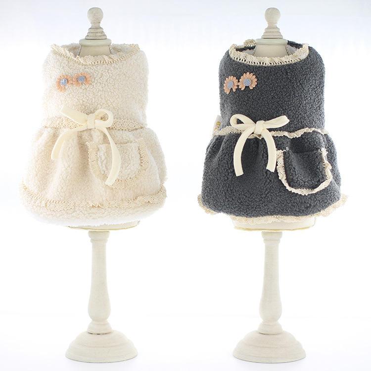 Pet Clothes And Accessories Winter Dress Waterproof Cold Weather Coat Warm Sweater Classic Girl Dog Dress For Small Pet Dog