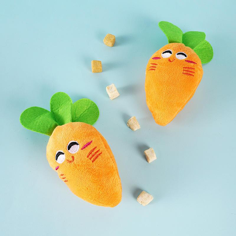 2023 Carrot Interactive Teeth Resistant Bite Squeak Plush Dog Toys Plush Pet Toy