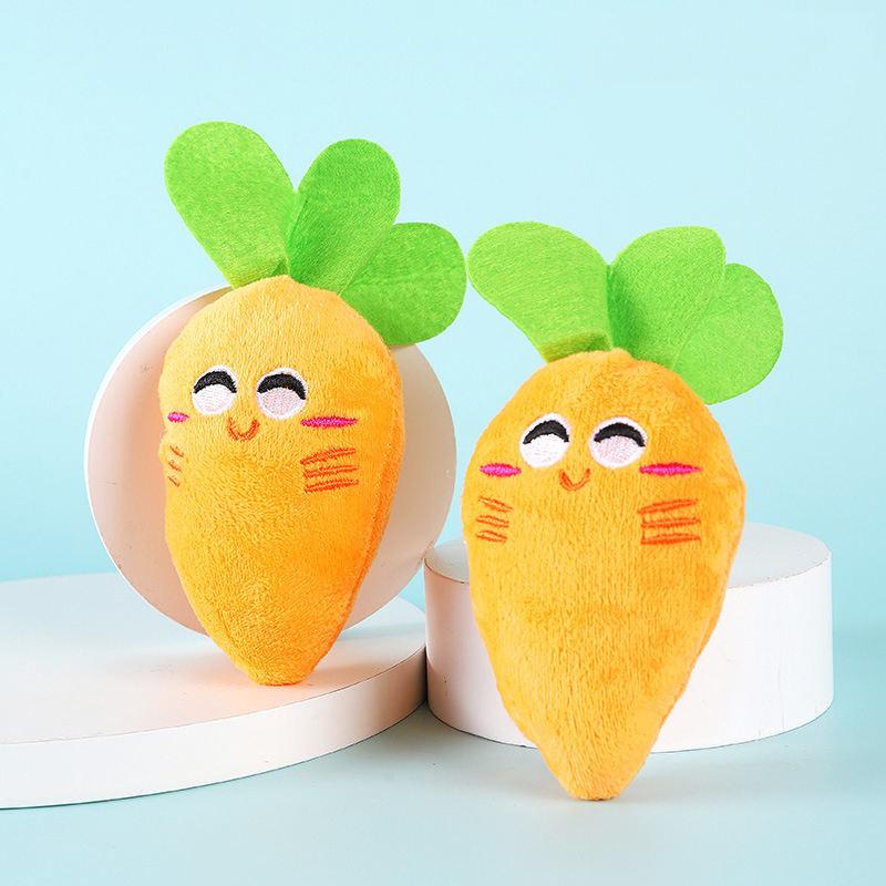 2023 Carrot Interactive Teeth Resistant Bite Squeak Plush Dog Toys Plush Pet Toy