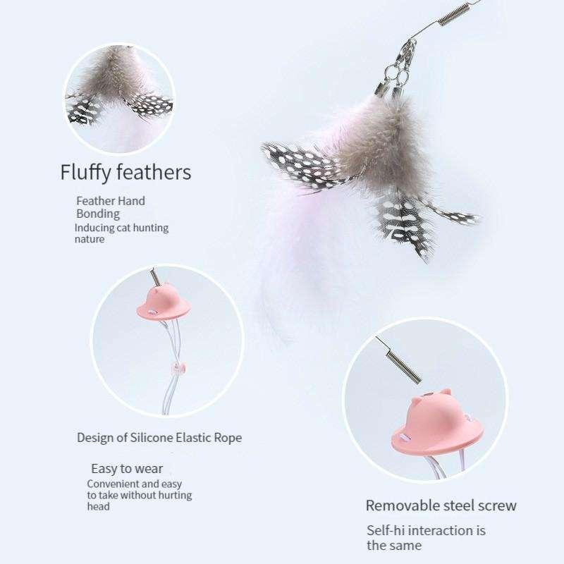 Wearing Steel Wire Feather Funny Cat Stick Toy New Cat Toys Interactive