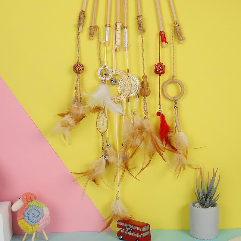 Dream Catcher Feather Tassel Cat Stick Pet Cat Toys And Accessories Interactive Cat Toy