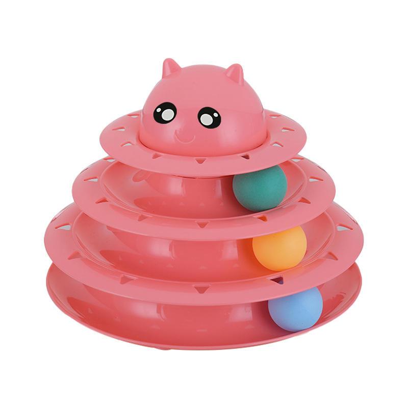 Wholesale Cat Interactive Game Board Funny Cat Toy Three-layer Turntable Ball