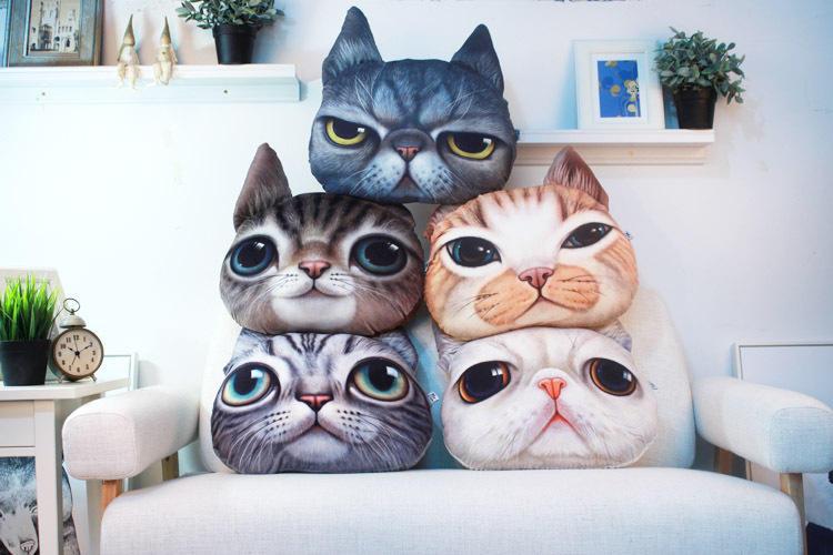 New I-shaped Breathable Fashion Animal Shape 3d Printing Soft Cat Pillow