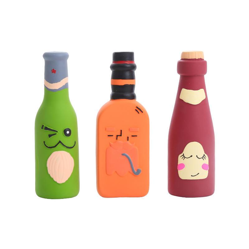 New Wine Bottles Best Selling Dog Toys Custom Design Latex Chew Pet Toy