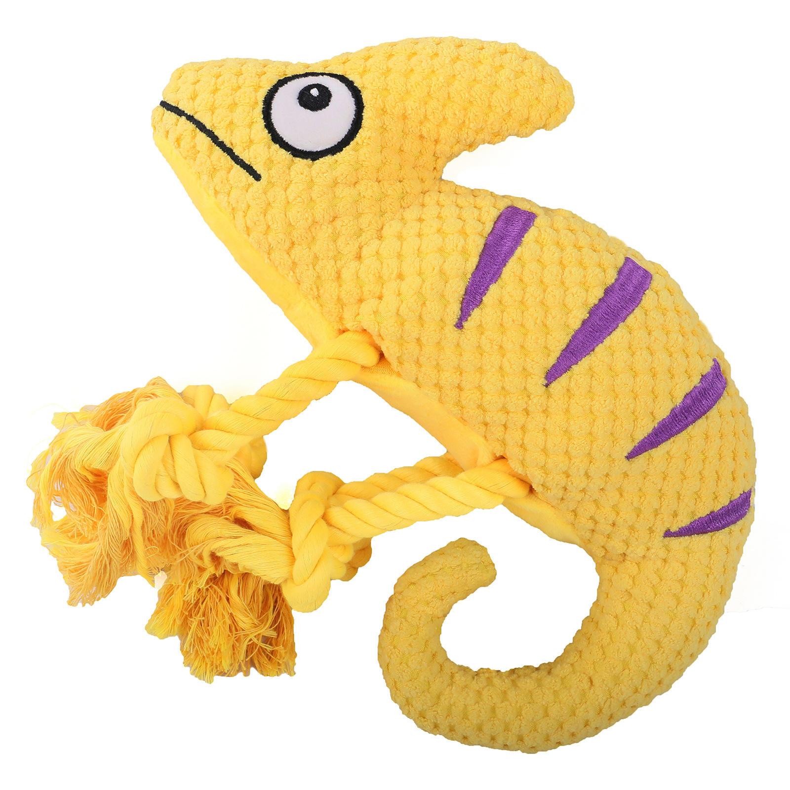 Chameleon Knot Squeaky Stuffed Animal Interactive Dog Toy Dog Chew Toy