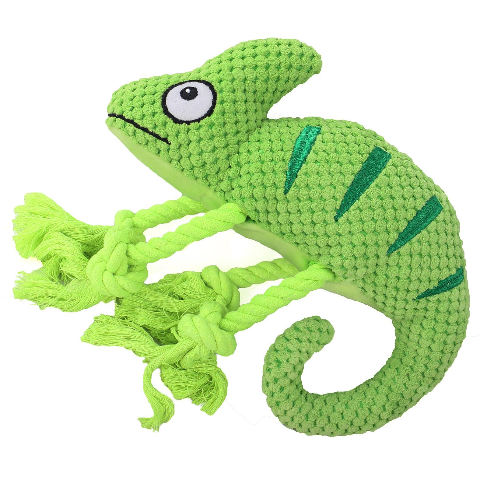 Chameleon Knot Squeaky Stuffed Animal Interactive Dog Toy Dog Chew Toy