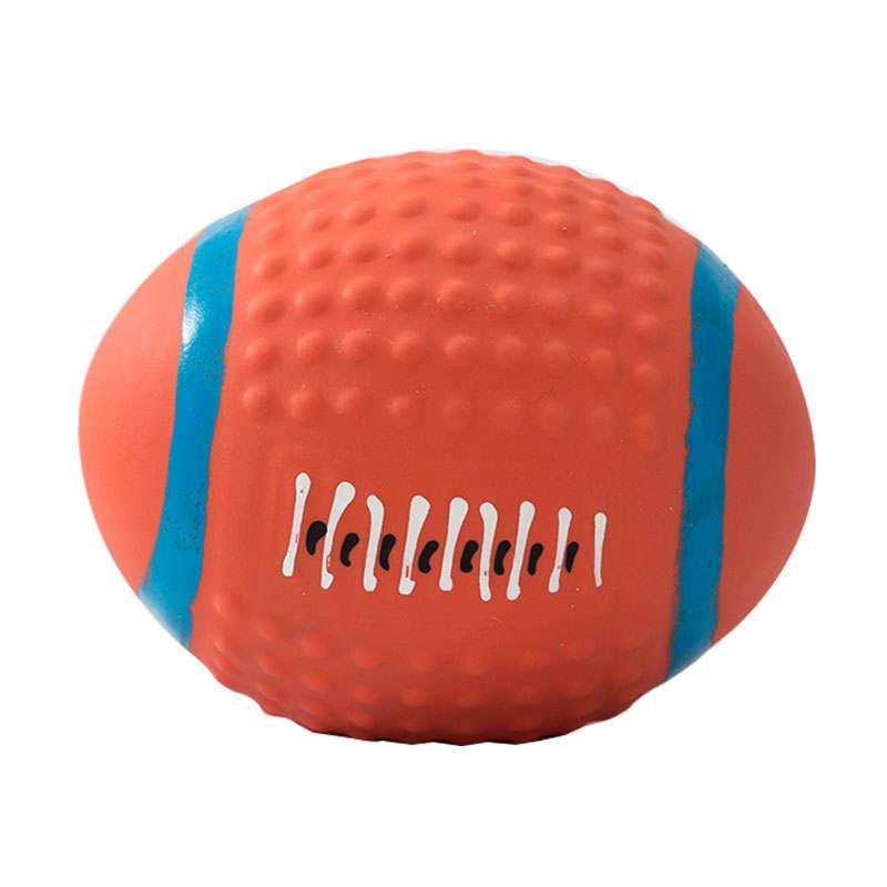 Latex Squeaky Molar Custom Rugby Dog Playing Interactive Durable Dog Chew Toys