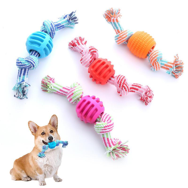 Bite Resistant Teeth Cleaning Interactive Tpr Custom Dog Toys Wholesale Rope Toys For Dogs