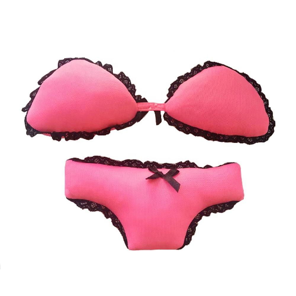 New Design Funny Bikini Shaped Classic Pink Plush Squeaky Sexy Dog Toy