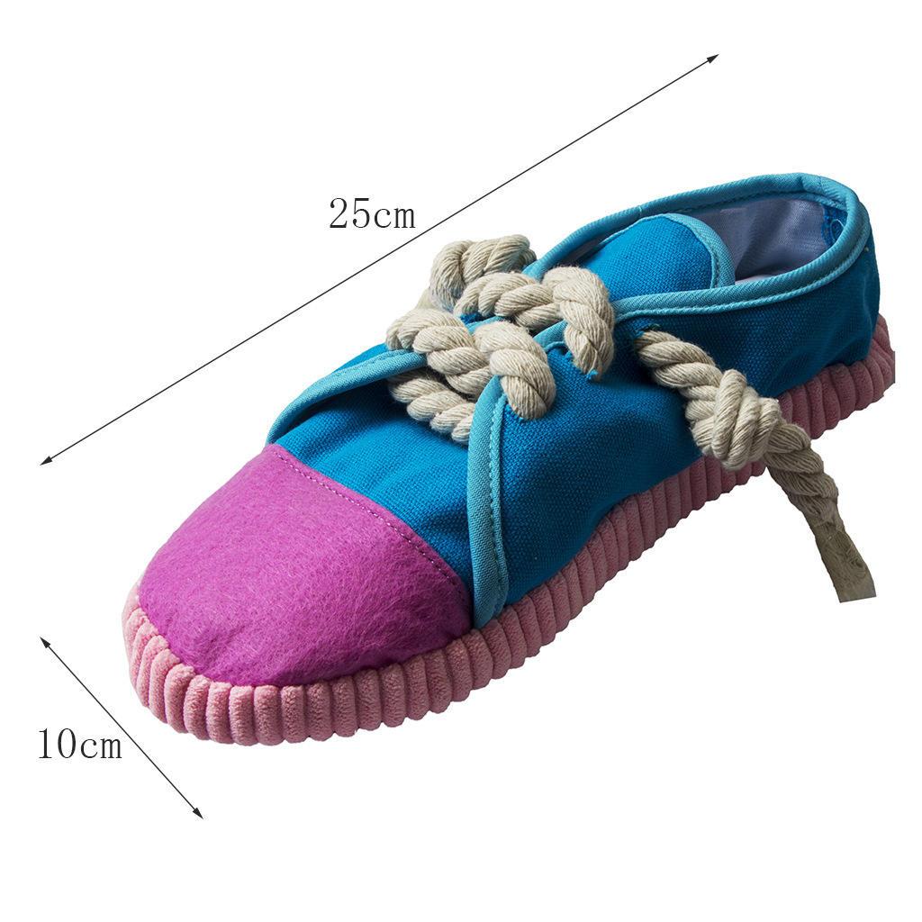 Pet Accessories Supplies Wholesale Simulation Canvas Shoes Voice Toys Dog Grinding Teeth Cleaning Teeth Pet Toy High Quality