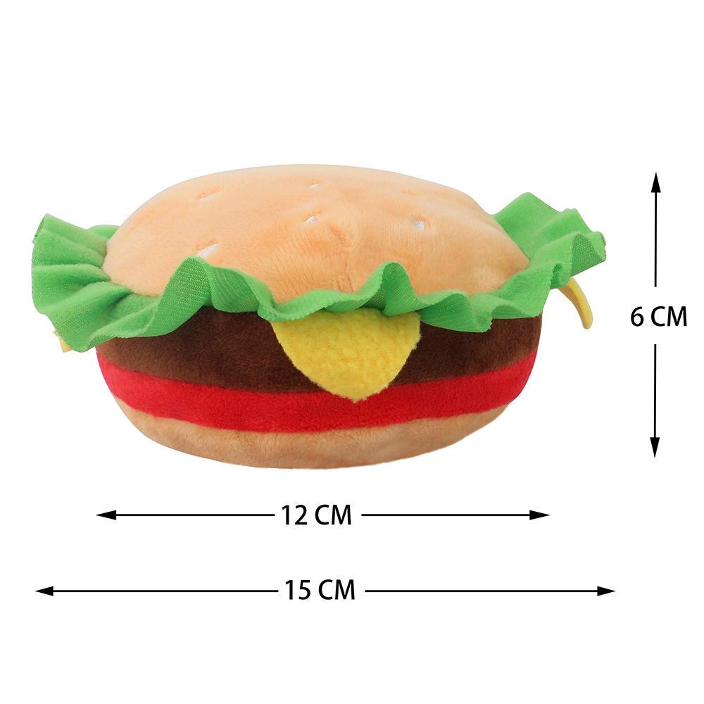 Wholesale French Fries Burger Cola Milk Tea Fast Food Plush Sound Squeaky Pet Dog Toys