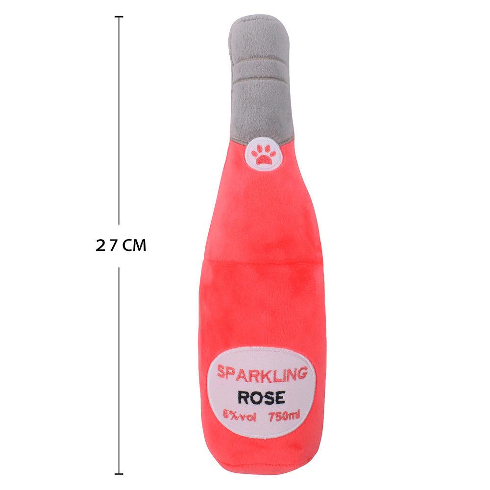 27cm Plush Stuffed Champagne Bottle Squeaky Pet Dog Toy Cheap Interactive Sounding Pet Toy