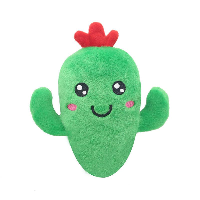 2023 Wholesale Pet Plush Vocal Toys Fruit Vegetables Dog Cats Toy Supplies Cactus Corn Eggplant Squeaky Dog Toy