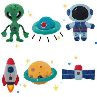 Pet Pack Set Puppy Starry Dream Chew Toys Pet Dental Healthy Astronaut Rocket Shape Squeaky Dog Toys