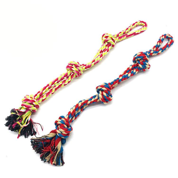 Dog Cotton Rope Toys Multi-knot Best Selling Dog Chew Toys 2-piece Combination Durable Pet Toys