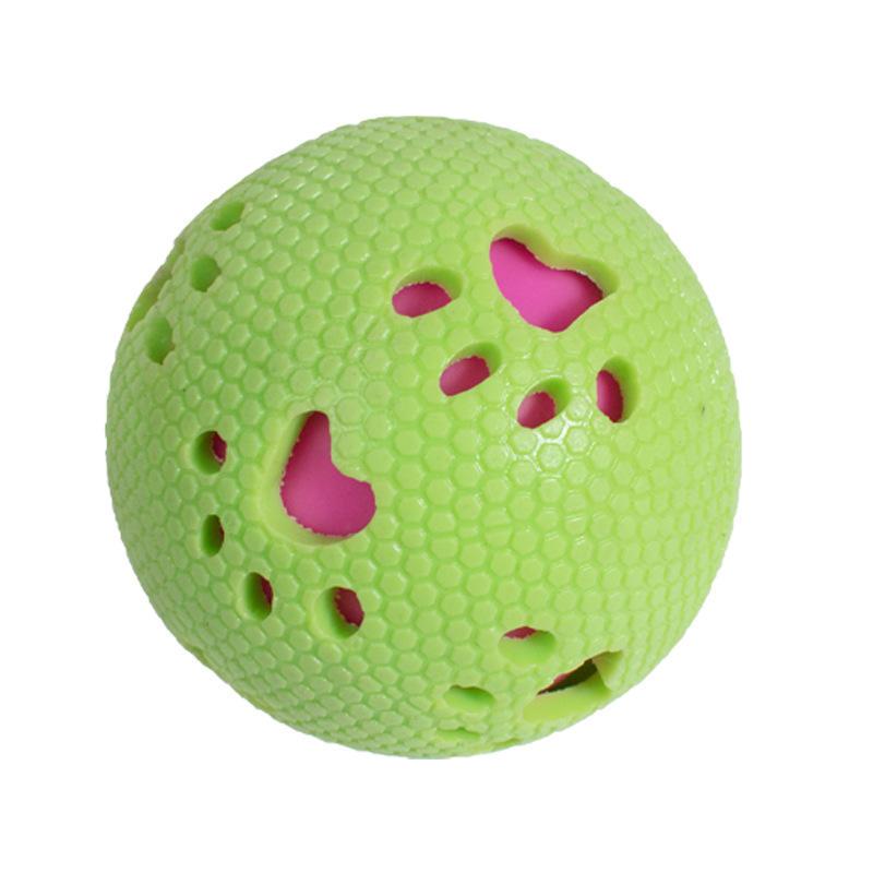 Factory High Quality Hollow Out Squeaky Interactive Tpr 7.5cm Rubber Durable Funny Dog Ball Toy