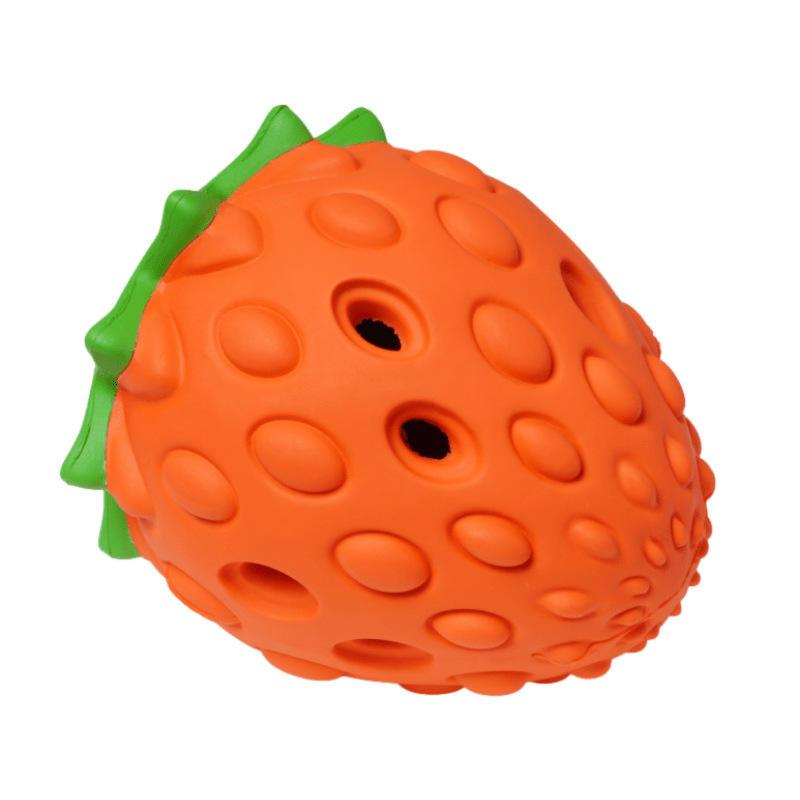 Durable Soft Dog Toy Natural Rubber Squeaky Fruit Shape Pet Chew Fruit Strawberry Chew Feeder Dog Toys