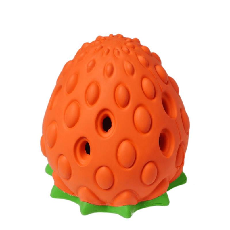 Durable Soft Dog Toy Natural Rubber Squeaky Fruit Shape Pet Chew Fruit Strawberry Chew Feeder Dog Toys