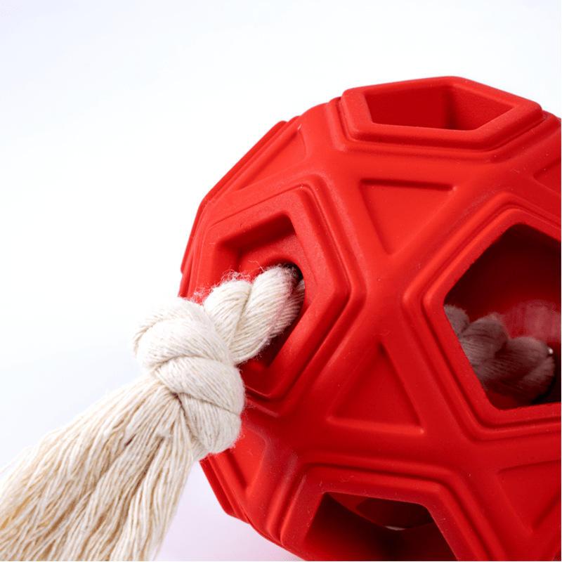 Rubber Treat Dispensing Ball Hiding Food Puzzle Bite Interactive Pet Ball Chew Dog Toy Tooth Cleaning Ball