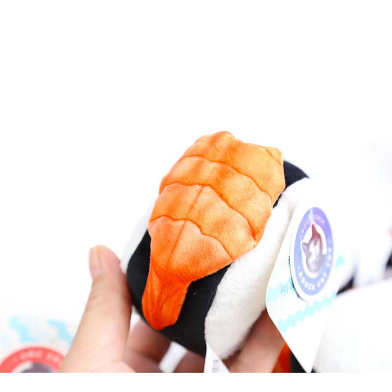 Various Color Pet Interactive Cat Catnip Toy Fashion New Stuffed Sushi Soft Plush Cat Toys Filled Catnip